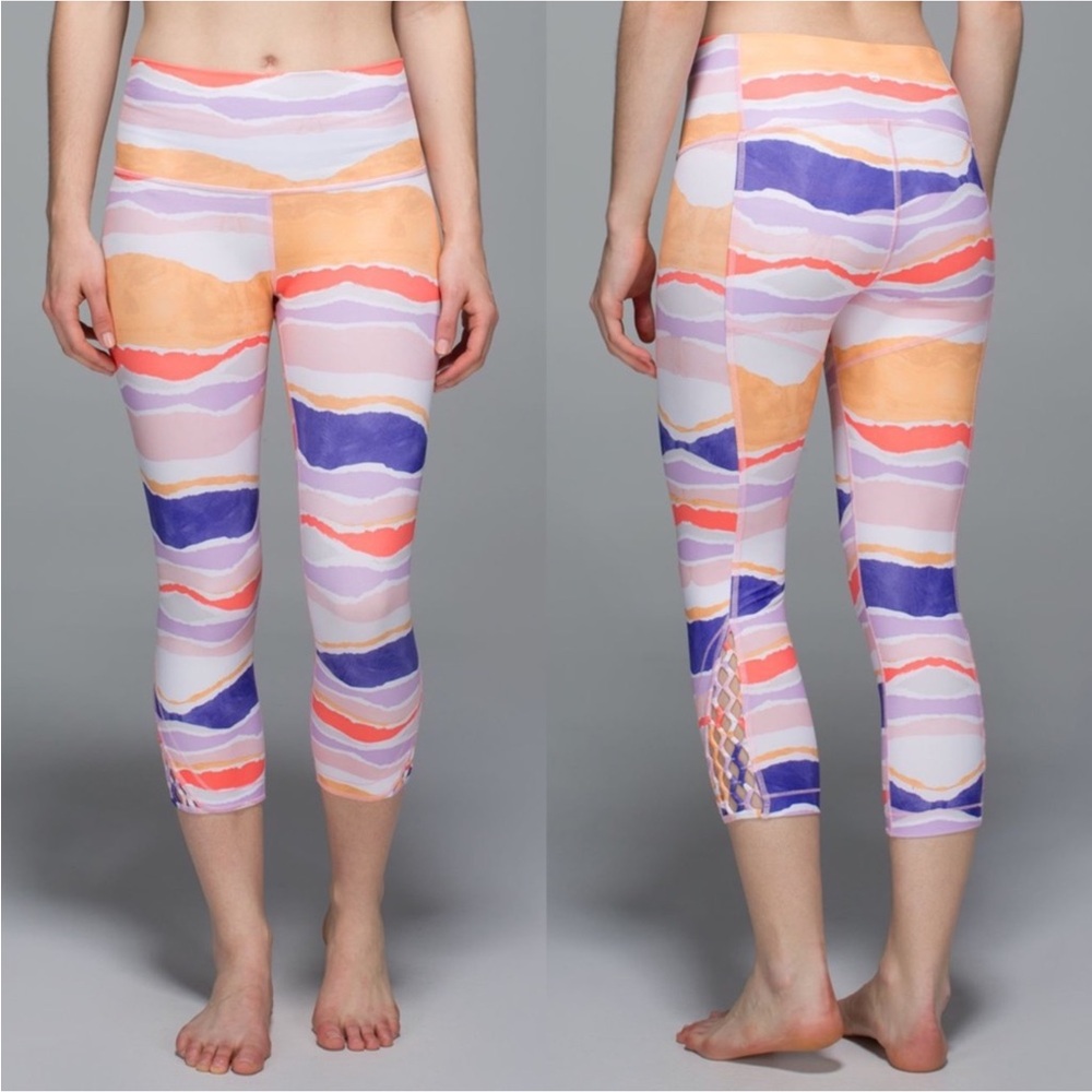 lululemon athletica True Self Crop In Iris Flower Leggings Size 2